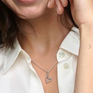 Pandora Sparkling Freehand Heart Pendant Necklace